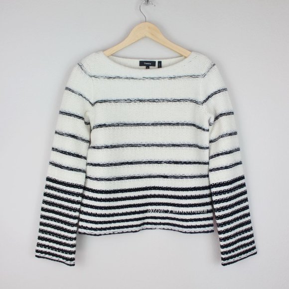 NWT Theory Wool Blend Uneven Stripe Sweater - Picture 2 of 12